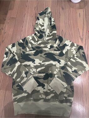 Wonder Nation Boys Army Hoodie Size L (10/12) Thumb Hole Pullover